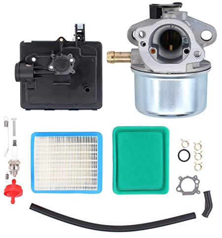 Doo Engy Vergaser Kit für Briggs & Stratton 4-Takt-Kleinmotoren 124T02 124T05 124T07 Rasenmäher Ersetzt 799868 498254 497347 497314 498170 Motor Kraftstofffilter Luftfilter Deckel Satz