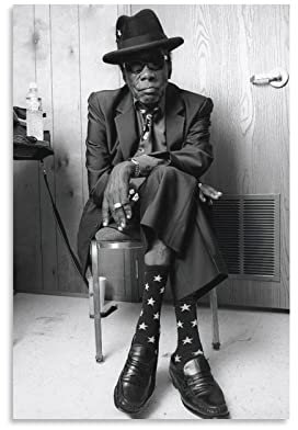 John Lee Hooker Poster Rock and Roll Hall of Fame Poster Retro-Poster Leinwand Malerei Poster Wandkunst Dekorative Bild Drucke Moderne Dekoration 40,6 x 61 cm