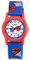 Q&Q Montre pour enfant en silicone 10 bars Motif multicolore Montre d'apprentissage analogique à quartz, Bleu/orange, Classique