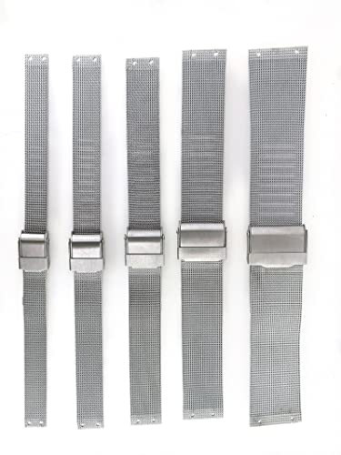 NZZXTO Replacement Stainless Steel Watch Band for Skagen Bering Unisex Watches with Screw,Fits More Sizes (10mm Silver Hole pitch 5mm