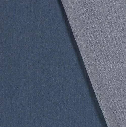 Generisch Jeansstoff Meterware vorgewaschen - Schwerer Jeans Stoff - robuster Denim blau- Jeanshose nähen, Jeansjacke, Latzhose *Ab 50cm, Farbe: 003 blau