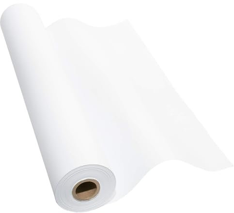 Purzen Rouleau De Papier Kraft, Papier d'emballage Cadeau, Revêtement De Sol, Papier d'emballage Arts Crafts pour Fournitures Mobiles, Largeur 38,Blanc,10M