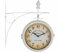 Stagecaptain BHU-3334 WM Vintage Bahnhofsuhr mit Wandhalterung - Geeignet für den Innenbereich - doppelseitig - Retro Metallkonstruktion - Durchmesser Ziffernblatt: 20 cm - extra leise - Weiß