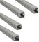 Jandei - Pack x4 Canaleta Ranurada para Cables, Organizador de Escritorio Cubierta de PVC. Color Gris. Longitud 1 Metro (30x30mm)
