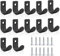LZYDKH Lot de 12 crochets plats pour bâche, 35 x 16 x 17 mm, crochets de fixation pour remorques, crochets de fixation durables pour fixer filets de remorque et bâches (noir)