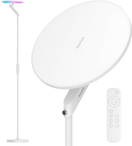 Honeywell Stehlampe Wohnzimmer,F2 Sunturalux LED Stehlampe Deckenfluter,Fernbedienung&Touch-Steuerung,40W Super Hell Dimmbar mit 6 RGB Modi Moderne Leselampe Standleuchte für Schlafzimmer Büro