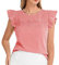 Belle Poque Chemisier à carreaux vintage à manches courtes plissées à col rond pour femme, rouge/blanc, XXL