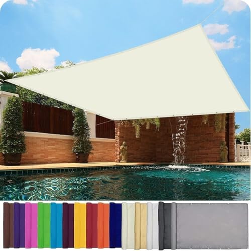 Voile D'Ombrage, Filet Brise Vue 120 x 550 cm Protection Solaire Polyester Imperméable UV Protection Voile d'ombrage Carrée pour Plantes de Jardin Terrasses, Couleur Crème