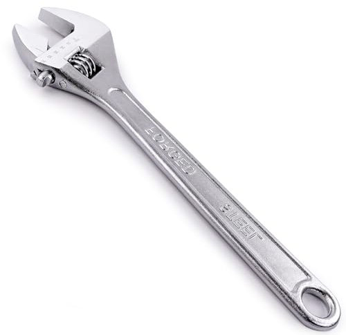 Navegando 15 Inch Large Adjustable Spanner - Professional Forged Steel Adjustable Wrench with 47mm Wide Jaw, Heavy-Duty Shifting Spanner for Automotive & Industrial Use (380mm Length, 2.98LB Weight)