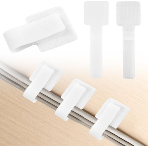 Lytonix 50 Stück Kabel Organizer, Nylon Kabelhalter Selbstklebend | Klebe Kabelhalter, Kabel Management Organizer Kit, Kabelklemmen Selbstklebend, Kabel Klett für Schreibtisch USB Ladekabel