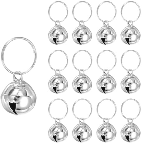 PATIKIL 12 Pz Campanellino Per Cane Mini Campanellino Per GattoArgento | Campanellini Piccoli Per Collare Animali, Domestici Portachiavi Carino Molti Metallo, Sonaglio Forte