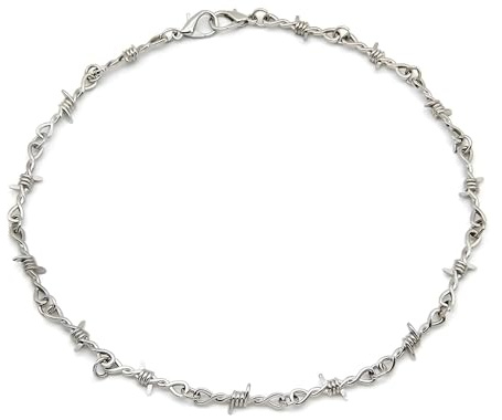 Accessories 925 Sterling Silver Barbed Wire Necklace, Small Wire Brambles Unisex Choker Necklace, Hip-hop Gothic Punk Barbed Wire Little Thorns Chain Choker, Barb Wire Necklace, Barbed Wire Bracelet