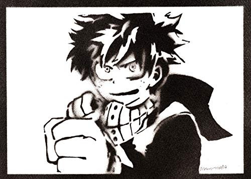 moreno-mata Echtes Handgemachtes Graffiti Hero Acad... Manga und Anime Aesthetic Poster & Kunstdrucke Bilder Deku Plakat Handmade Deko Wandbilder Wohnzimmer Wanddeko Geschenke für Männer und Frauen