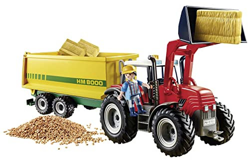 Playmobil 70131 Country Tractor Age 4+ with Feed Trailer, Suitable for Children Ages 4+