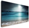 Meer mit Strand 120x 60cm Panorama Leinwand Bild XXL Format Wandbilder Wohnzimmer Wohnung Deko Kunstdrucke