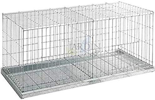 Suinga Vogelkäfig mit zwei Fächern, ideal für Vögel, Tauben und andere Geflügel, Käfig mit zwei Türen, 100 x 42 x 47 cm