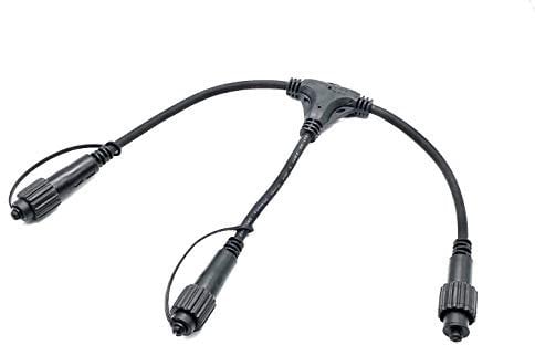 LEDZEIT - Profi Serie - 2 Wege T-Verteiler, Verbinder Kable, Schwarz, Außen und Innen, Wasserdicht IP67, Nur kompatibel mit LEDZEIT- Profi Serie