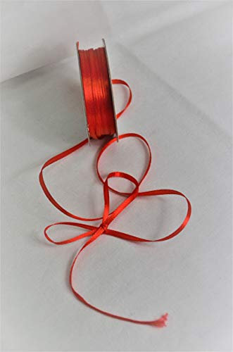 Schnooridoo Satinband 3mm/ 6mm/ 12mm/ 25mm/ 38mm/ 50mm viele Farben Geschenkband Hochzeit Weihnachten Geburtstag Schleifenband Dekoband (rot, 3mm x 50m)