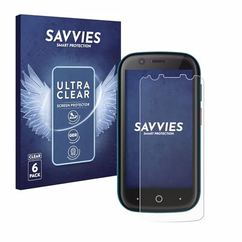 Savvies 6 Stück Schutzfolie für Unihertz Jelly 2 Displayschutz-Folie Ultra-Transparent