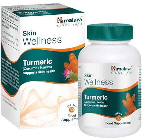 Himalaya Skin Wellness Turmeric Tablets x 60 (30 Day Supply) – Natural Turmeric Supplement for Glowing Skin Health – Vegan, Plant-Based – Ayurvedic Herbal Formula by Himalaya Wellness