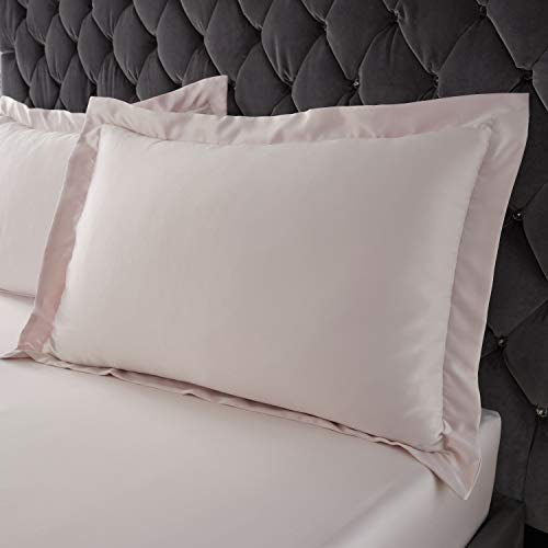 Catherine Lansfield Silky Soft Satin Oxford Pillowcase Pair Blush