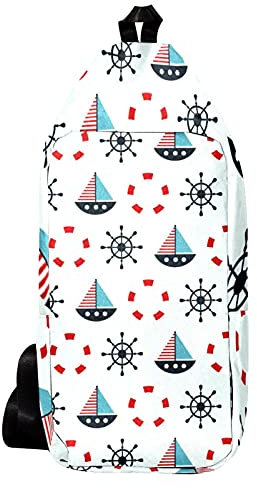 EZIOLY Nautische Segel-Rettungsring Schulter-Rucksack Sling Bag Crossbody Tasche Reise Wandern Daypack für Männer Frauen