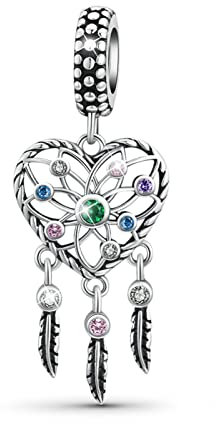 GNOCE Traumfänger Anhänger Charms Sterling Silber Bunte Baumeln Charm Fit Armband/Halskette Geschenk Für Frauen Mädchen Tochter