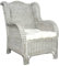 vidaXL Sessel mit Kissen Relaxsessel Rattansessel Relaxstuhl Loungesessel Armsessel Ohrensessel Sofa Wohnzimmer Grau Natur-Rattan Leinen