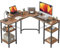 CubiCubi L-förmiger Computertisch, 128 x 128 cm Industrial Office Eckschreibtisch Schreibtisch mit Aufbewahrungsregalen, Platzsparend, Dunkelbraun