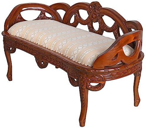 Kanapee Antik Sofa Liege Couch Sitzbank Mahagoni 130cm Braun mar252 Palazzo Exklusiv