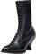 IQYU Mujer Zapatos de verano con tacón cruzado Dedos de los pies elásticos Vintage Botas con cordones Talón Zapatos de punta Gótico Botas altas de mujer Negro Hombre, Negro , 39 EU