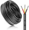 20 Meter 20AWG 3x0,5mm² Elektrischer Draht, 3 Adrig Kabel Erdkabel 5V/12V/24V Stromkabel Verzinntes Kupferkabel，Flexibel und Weich Niedrige Impedanz Hohe Temperaturbeständigkeit Verlängerungskabel