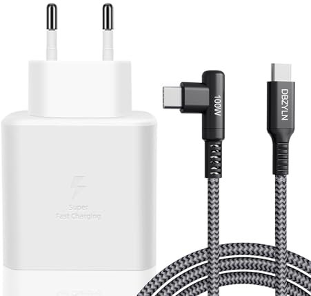 Caricatore rapido USB C per Samsung Galaxy S24 S23 S22 Ultra, Tab S8 S9, A54, A53, A34, A33, per iPad Mac Book, Moto G84, Pixel 8 Pro, 45 W Fast Charger Alimentatore con cavo di ricarica rapida