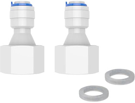 Raccord rapide pour filtre à eau - Adaptateur pour osmose inverse et filtre à eau - Robinet d'eau potable - Réfrigérateur latéral (filetage intérieur 1/2 vers 1/4)