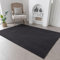 Evitany Teppich Wohnzimmer, Kurzflor Teppiche Pflegeleicht Anti-Rutsch Waschbarer Einfarbiges Teppich für Kinderzimmer Schlafzimmer,Lounge und Esszimmer (Schwarz/80x150cm)