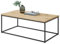 Stella Trading Thor Couchtisch Massivholz Eiche - Moderner Sofatisch mit schwarzem Metallgestell - 110 x 40 x 60 cm (B/H/T)