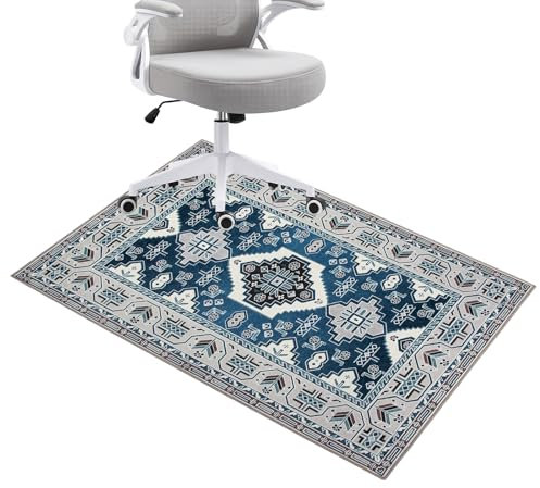 Honorstar Bodenschutzmatte für Hartböden 90x120cm Stuhlunterlage Gaming Teppich Bodenschutzmatte Bürostuhl Matte Rechteckig Bodenmatte rutschfest Bürostuhlunterlage Stuhlmatten (Mehrfarbig-4)