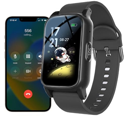 Reloj Localizador GPS Ancianos Pulsera Avisador Personas Mayores Largo Alcance, Reloj Inteligente con Detección Caídas, SOS Smartwatch para Personas Mayores,Black