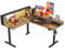 Agilestic Höhenverstellbarer L-förmiger Schreibtisch 160 x 140 cm – Ergonomischer Eck-Stehschreibtisch mit Regalen & LED-Beleuchtung, Moderner Sitz-Steh-Computertisch für Büro & Home Office, Braun