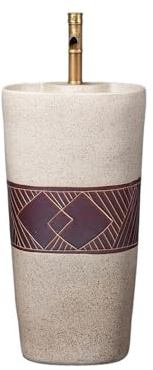 YHxFlux Lavabo Baño Lavabo de Pedestal for Exterior con Grifo y desagüe, de cerámica, de una Pieza for jardín. Lavabo de Pedestal