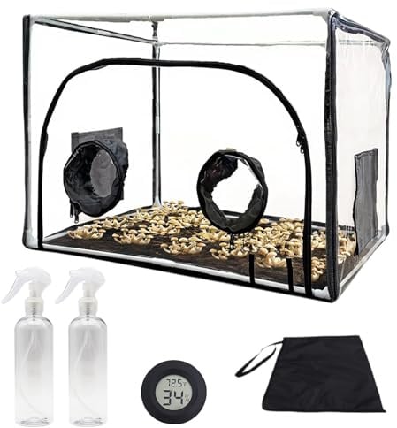 Kensbro Still Air Box,Tragbares Mushroom Grow Kit | PVC Pilz-Wachstums-Set mit 2 Arm Ports, Vielseitige Faltbare Pilzzuchtzelt für Heimwissenschaftler Gartenbaubedarf