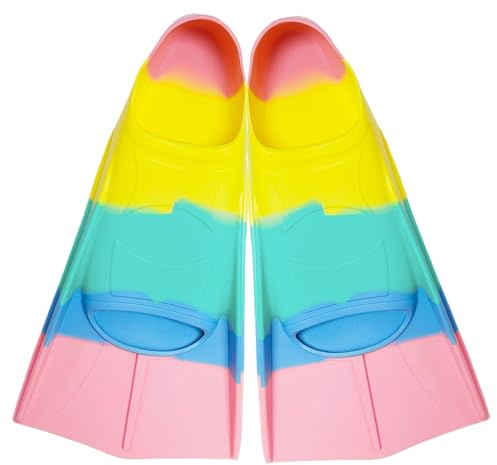 Pinne da Nuoto Corte in Silicone per Bambini e Adulti - Pinne da Snorkeling 100% Silicone - Pinne da Allenamento Unisex - Pinne Corte Morbide e Comode per Principianti di Subacquea