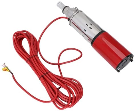Jeffergarden Bomba Solar de Pozo Profundo, Bomba de Agua Sumergible de Acero Inoxidable de 340 W con Sellos de Goma PTFE y Motor Totalmente de Cobre, para Entrada de Agua de Río, Riego de