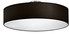 lightling modern Deckenleuchte in nickel matt, Stoffschirm schwarz, exkl. 3 x E27 max. 60W, ø 50 cm, Höhe: 20.5 cm