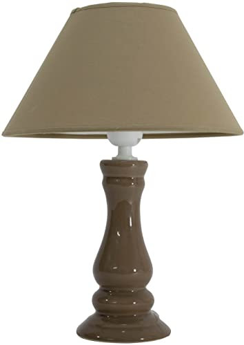 Inconnu Autre - Lampe à Poser sur Pied Couleur Taupe Ampoule E27 75 Watts Design