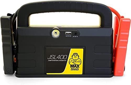MAXTOOLS JSL400 Avviamento d’Emergenza Professionale per Automobile 2400 A per Veicoli Diesel e a Benzina di Grandi Dimensioni, Potente e Sicuro a 12 V, Batteria al Litio Esterna con USB
