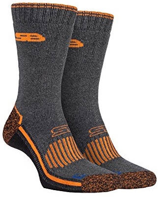 Storm Bloc - 2 Pairs Mens Heavy Duty Reinforced Breathable Cotton Work Socks for Boots (6-8 uk, SBGMS001ECR)