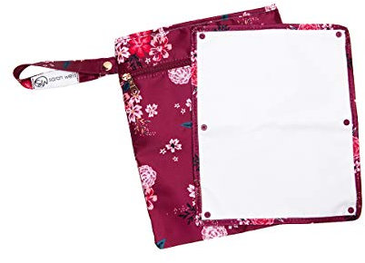 Sarah Wells Pumparoo Wet Dry Bag for Breast Pump Parts – Compact Organizer with Waterproof Pocket, Staging Mat & Fridge Hack – Machine Washable Pumping Accessory (Berry Bloom)