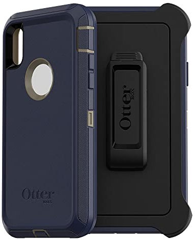 OTTERBOX DEFENDER SERIES SCREENLESS EDITION Case for iPhone Xr - Retail Packaging - DARK LAKE (CHINCHILLA/DRESS BLUES)