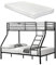 [neu.haus] Neuhaus Metall-Etagenbett - Schwarz - Mit Matratzen 200x140/90cm Kinderbett Stockbett Hochbett Metall Bettgestell
